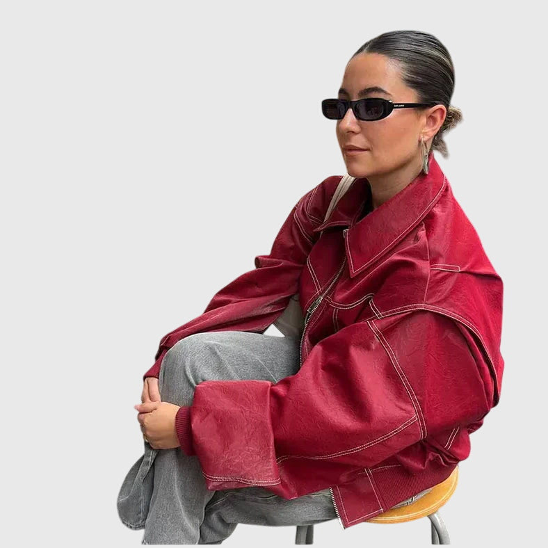 Sienna | Veste en Cuir Oversized