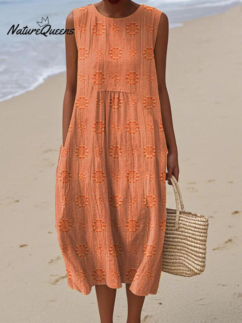 Amélie | Robe Sans Manches Jardin Secret