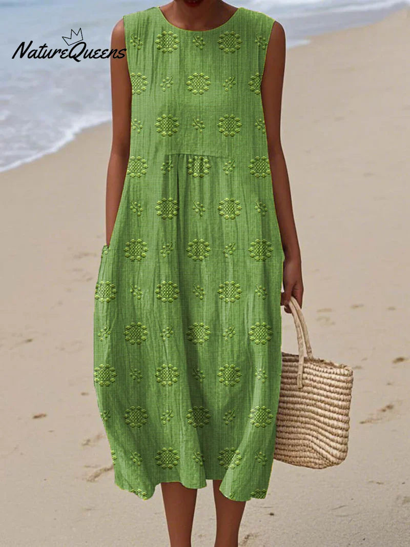 Amélie | Robe Sans Manches Jardin Secret