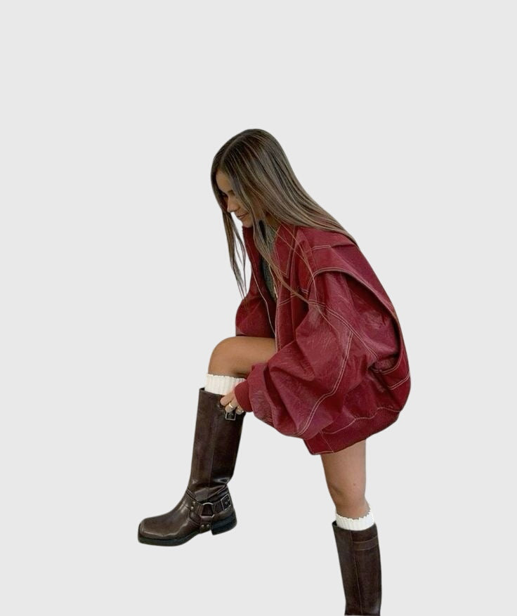 Sienna | Veste en Cuir Oversized