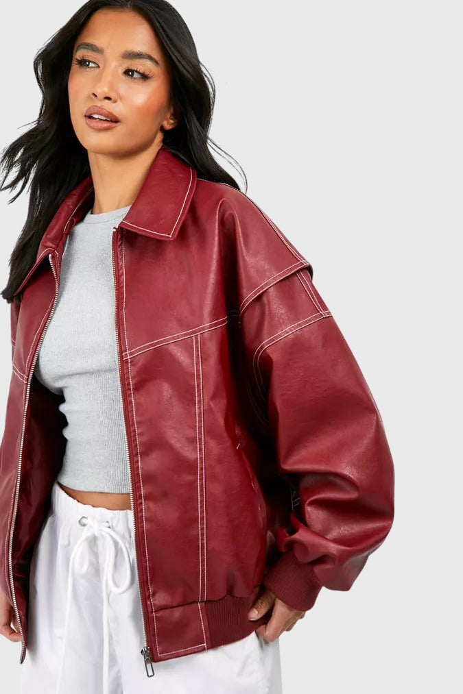 Sienna | Veste en Cuir Oversized