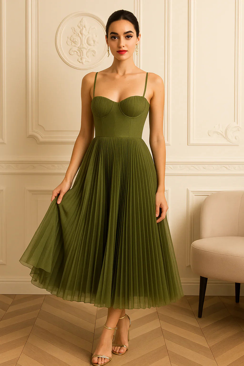 LYS ROBE PLISSÉE ÉLÉGANTE