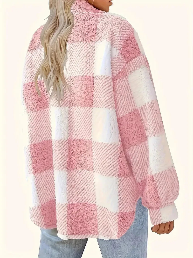 Juliette | Veste en Fleece à Carreaux Stylée