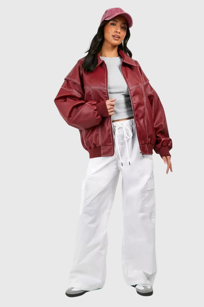 Sienna | Veste en Cuir Oversized