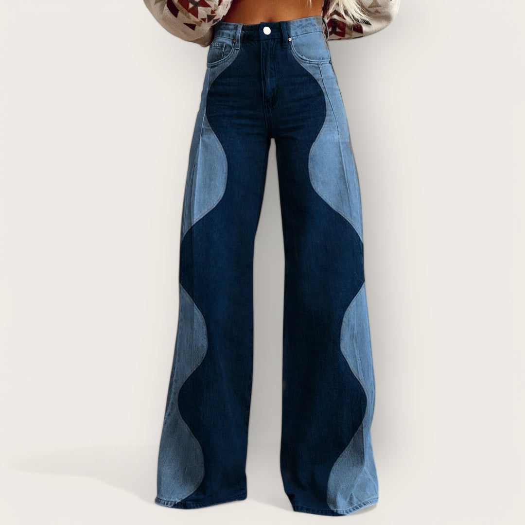 Sandrine | Jean Patchwork Ondulé