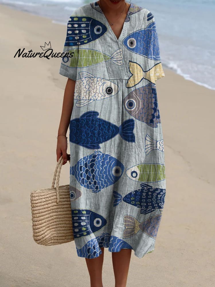 Aquarelle | Robe Poissons Artistiques