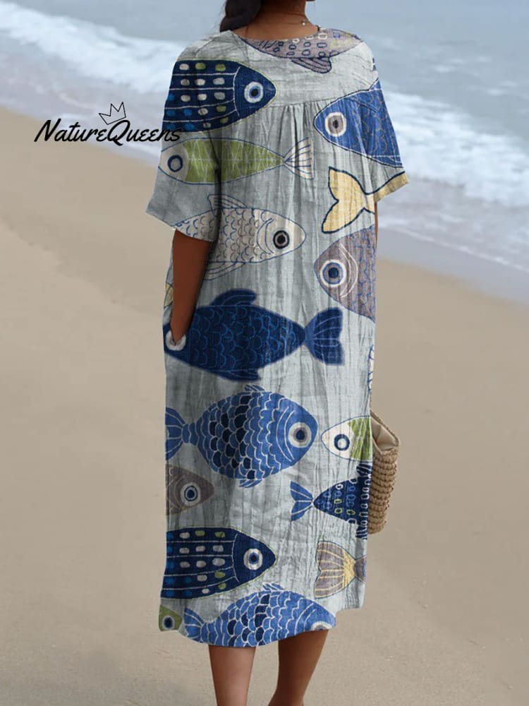 Aquarelle | Robe Poissons Artistiques
